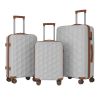 3-Piece PP Hardshell Luggage Set, Lightweight Suitcases with 4 Silent Spinner Wheels & TSA Lock, 20"/24"/28", Grey