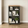 Slim 4-Tier Storage Cart Rolling Narrow Kitchen Cart for Small Spaces Organization Utility Rack with Wheels