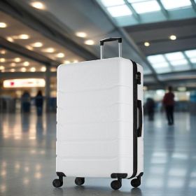 20 Inch Hardside Luggage, Expandable Rolling Luggage with TSA Lock and Spinner Wheels, White