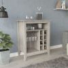 Essential Bar Cabinet, One Open Shelf, Six Built-in Wine Rack, One Drawer -Light Gray