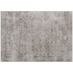Machine Washable Area Rug 4x6, Non-Slip Traditional Floor Carpet for Living Room, Bedroom, Light Mixed-Brown