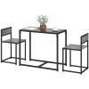 Dining Table Set, Industrial Dining Set for 2, Kitchen Table and Chairs for Small Space, Dining Room Table with Chairs