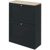 Slim Shoe Storage Cabinet, Modern Shoe Cabinet with 2 Flip Drawers and Adjustable Shelves for 12 Pairs, Black