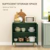 Modern Green Kitchen Storage Cabinet Sideboard Buffet with Adjustable Shelves And Metal Legs for Kitchen Organization