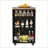 Slim 4-Tier Storage Cart Rolling Narrow Kitchen Cart for Small Spaces Organization Utility Rack with Wheels