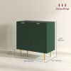 Modern Green Kitchen Storage Cabinet Sideboard Buffet with Adjustable Shelves And Metal Legs for Kitchen Organization