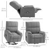 Lift Chair for Seniors, Microfibre Upholstered Electric Recliner Chair with Remote, Quick Assembly, Grey