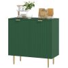 Modern Green Kitchen Storage Cabinet Sideboard Buffet with Adjustable Shelves And Metal Legs for Kitchen Organization