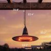 1500W Electric Patio Heater, IP65 Hanging Infrared Carbon Fiber Tube Outdoor Heater with Remote Control, Brown