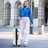 20 Inch Hardside Luggage, Expandable Rolling Luggage with TSA Lock and Spinner Wheels, White