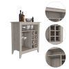 Essential Bar Cabinet, One Open Shelf, Six Built-in Wine Rack, One Drawer -Light Gray