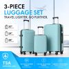 3-Piece PP Hardshell Luggage Set, Lightweight Durable Suitcases with 4 Silent Spinner Wheels, TSA Lock & Scratch-Resistant Surface, 20"/24"/28"