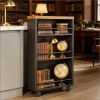 Slim 4-Tier Storage Cart Rolling Narrow Kitchen Cart for Small Spaces Organization Utility Rack with Wheels