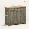 Modern Sideboard, Buffet Cabinet with Storage Cabinets, Drawers and Adjustable Shelves for Living Room, Washed Grey