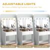 Vanity Table, Makeup Dressing Table with LED Lighting Mirror, Drawers, for Bedroom, White