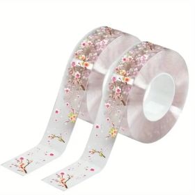 2 Rolls Waterproof Kitchen Seam Sealing Tape 118.11 Inch - Floral Design Clear Adhesive For Sink, Toilet, Stove Edges - Leak-Proof Gap Sealant Wi (Option: 2rollsTapeLen3M11811in)