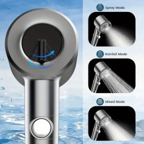 Vertical Shower System With Switch Control - 5-Layer Filter & Turbo Flow Technology For High-Pressure Cleaning (Option: Upgraded9piecesetwith5filters)