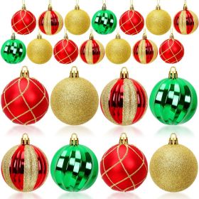 24PCS Christmas Ball Ornaments Hanging Balls Red Green Gold Shatterproof Decorations For Xmas Tree Home Decor For Party Holiday Wedding Anniversa (Option: 8912829N)
