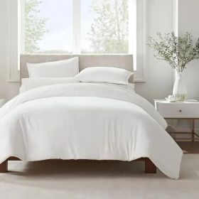 Serta Simply Clean Pleated Duvet Cover Twin (Option: White)