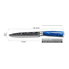 8-inch Chef Knife with Blue Resin Handle (Option: 5inch universal knife)