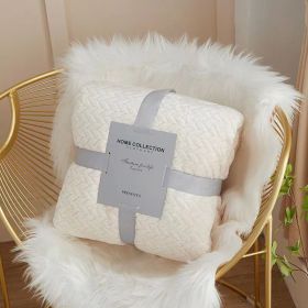 Solid Color Flannel Wheat Grain Blanket Children's Blankets (Option: White-180x200cm)